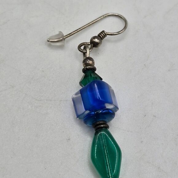 "5/$25" Mismatched Handmade Sterling Silver Bright Beaded Dangle Earrings - Picture 5 of 8